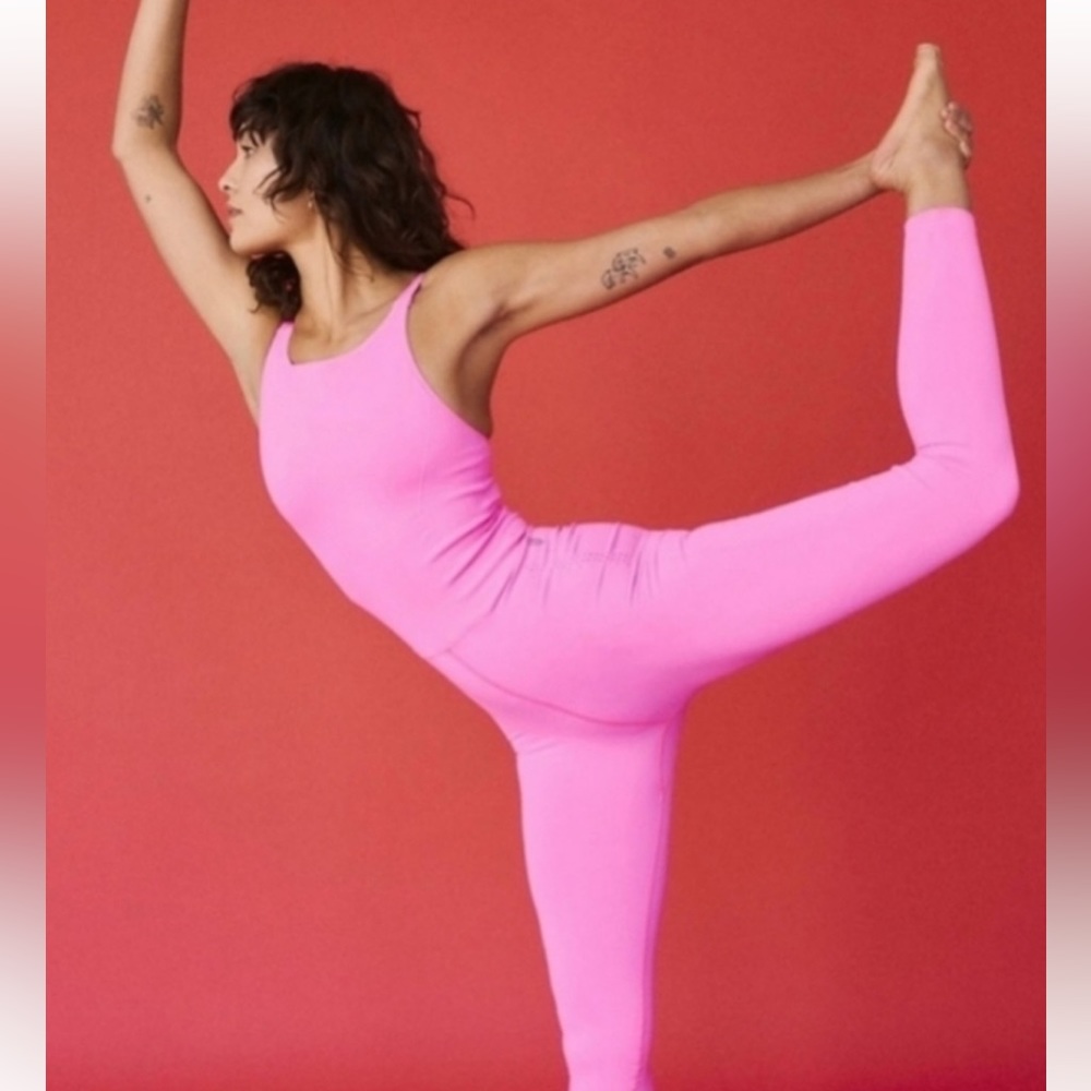 Good Karma high neck onesie in Pink Berry